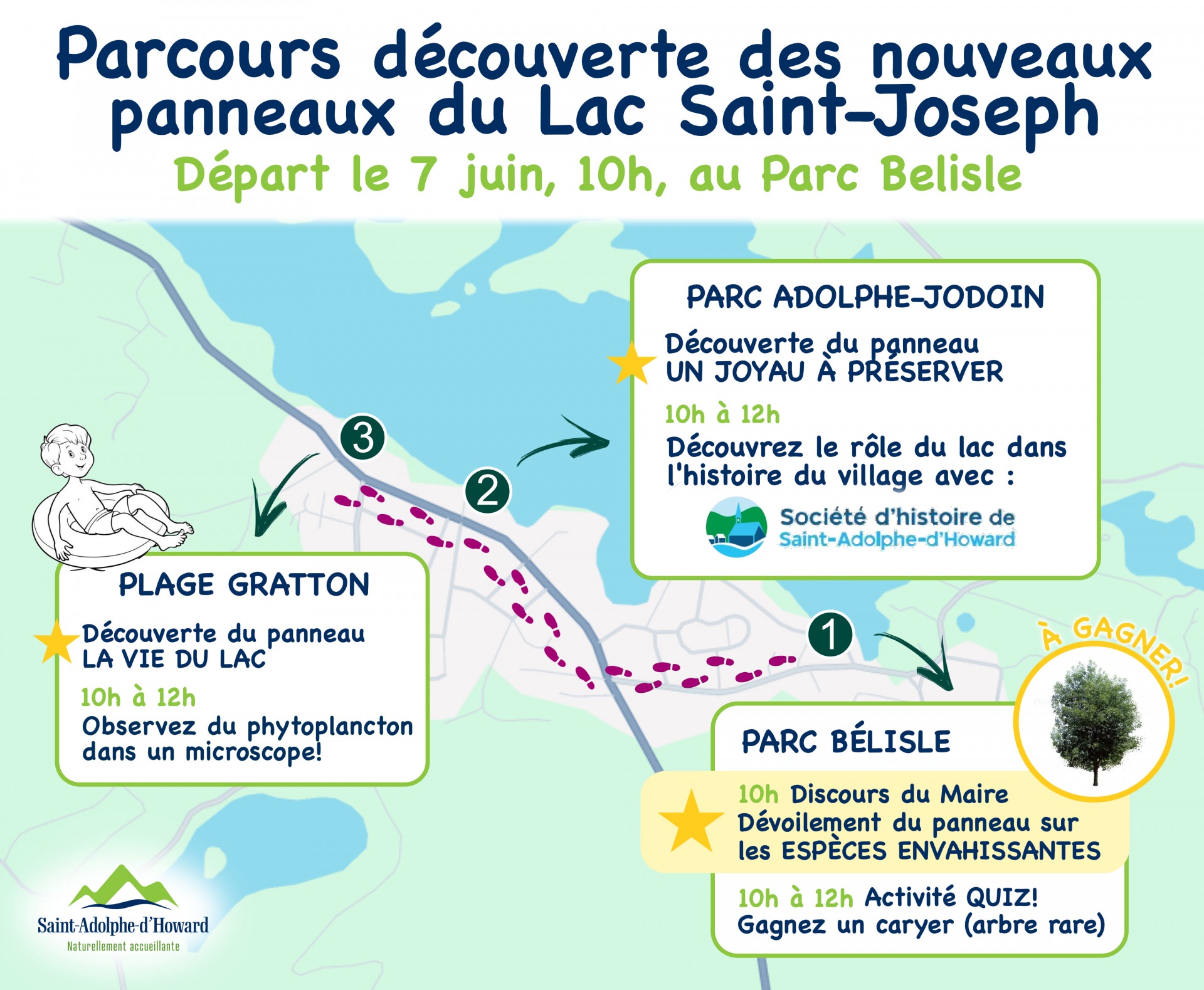 Dévoilement panneaux d'interprétation lac Saint-Joseph